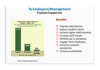 To Employers/Management
                          Employee Engagement

                                        Benefits:

...