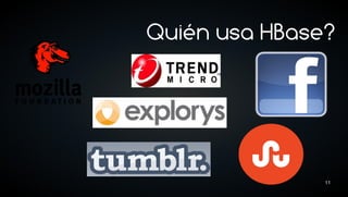 Quién usa HBase?




               11
 