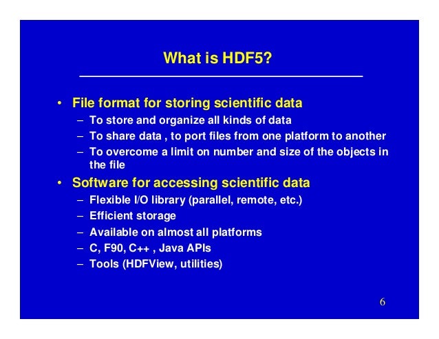 introduction to hdf5 data model programming model and library apis hdf file format