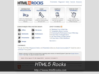 HTML5 Rocks
http://www.html5rocks.com
 