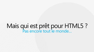 Mais qui est prêt pour HTML5 ?Pas encore tout le monde…