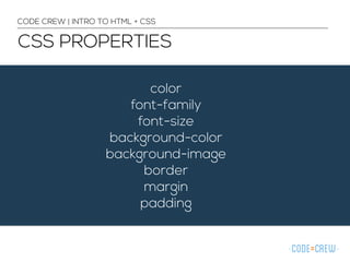 Intro to HTML + CSS | PPT