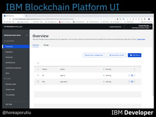 IBM Blockchain Platform UI
IBM Developer@horeaporutiu
 