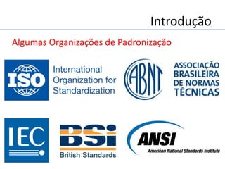 Introdução
Algumas Organizações de Padronização
 