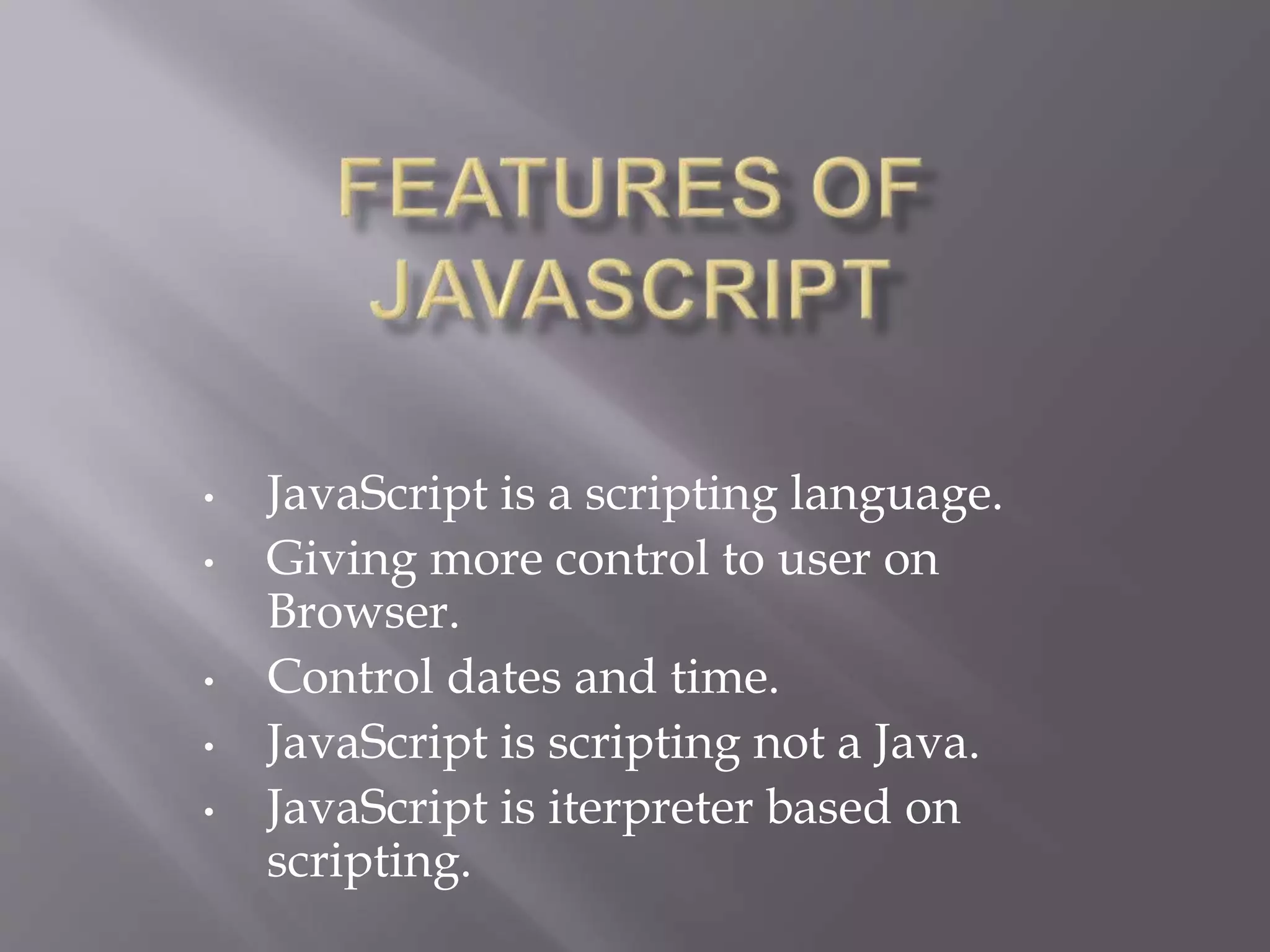 Introduction To JavaScript | PPT