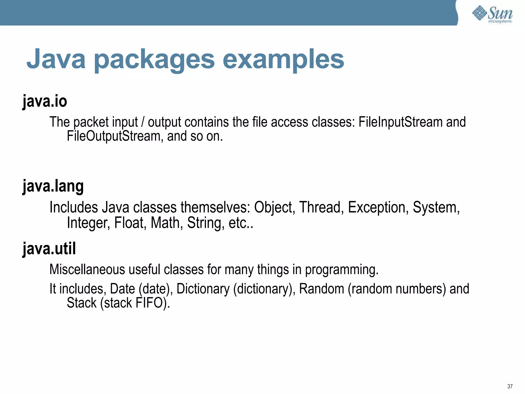 Java Language Object oriented 