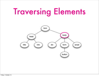 Traversing Elements
Friday, 4 October 13
 