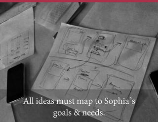 All ideas must map to Sophia’s
goals & needs.

 