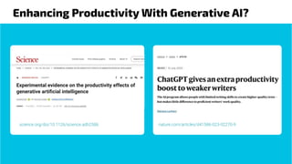 Enhancing Productivity With Generative AI?
nature.com/articles/d41586-023-02270-9
science.org/doi/10.1126/science.adh2586
 