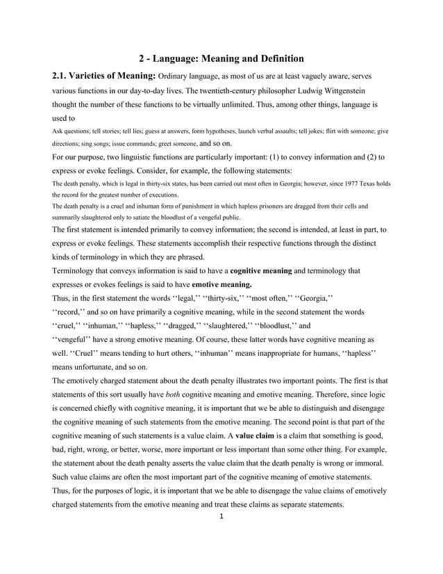 Intro logic ch 2 | PDF