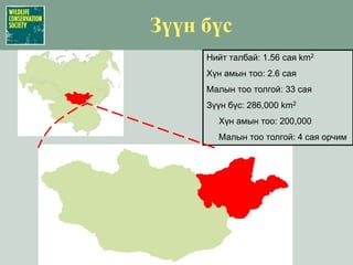 Зүүн бүсНийт талбай: 1.56 сая km2Хүн амын тоо: 2.6 саяМалын тоо толгой: 33 саяЗүүн бүс: 286,000 km2     Хүн амын тоо: 200,000     Малын тоо толгой: 4 сая орчим
