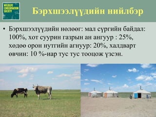 Attaching a Density of 15 gazelles/km2 to this map, where the habitat quality is 100.Цагаан зээр (Procarpa gutturosa): Биологийн ландшафтAssuming a linear relationship between habitat quality and density, results in a Potential Abundance across the whole map of 2.75 million gazelle.