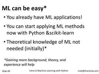 Introduction to Machine Learning with Python and scikit-learn | PPT