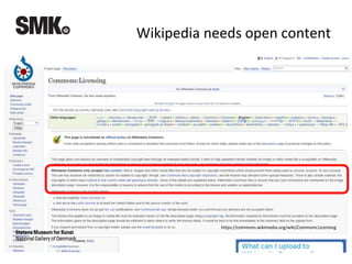 Wikipedia needs open content
https://commons.wikimedia.org/wiki/Commons:Licensing
 