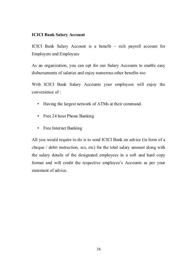 38 icici bank salary account