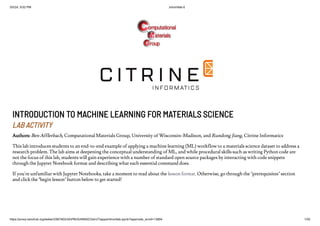 INTRODUCTION TO MACHINE LEARNING FOR MATERIALS SCIENCE | PDF