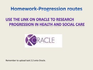 Remember to upload task 2.2 onto Oracle.
 