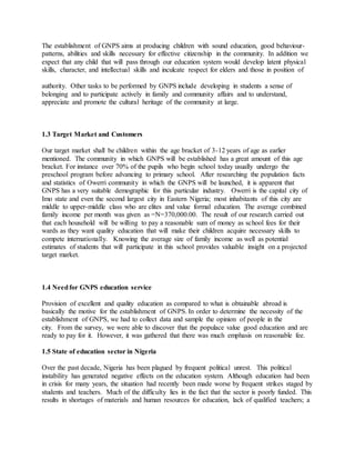 Intro nursery and primary school business plan | DOCX