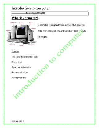 Introduction of computer Book | DOC
