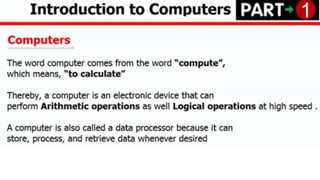 Introduction Of Computer
