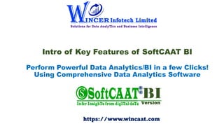 Intro of Key Features of SoftCAAT BI
Perform Powerful Data Analytics/BI in a few Clicks!
Using Comprehensive Data Analytics Software
https://www.wincaat.com
 