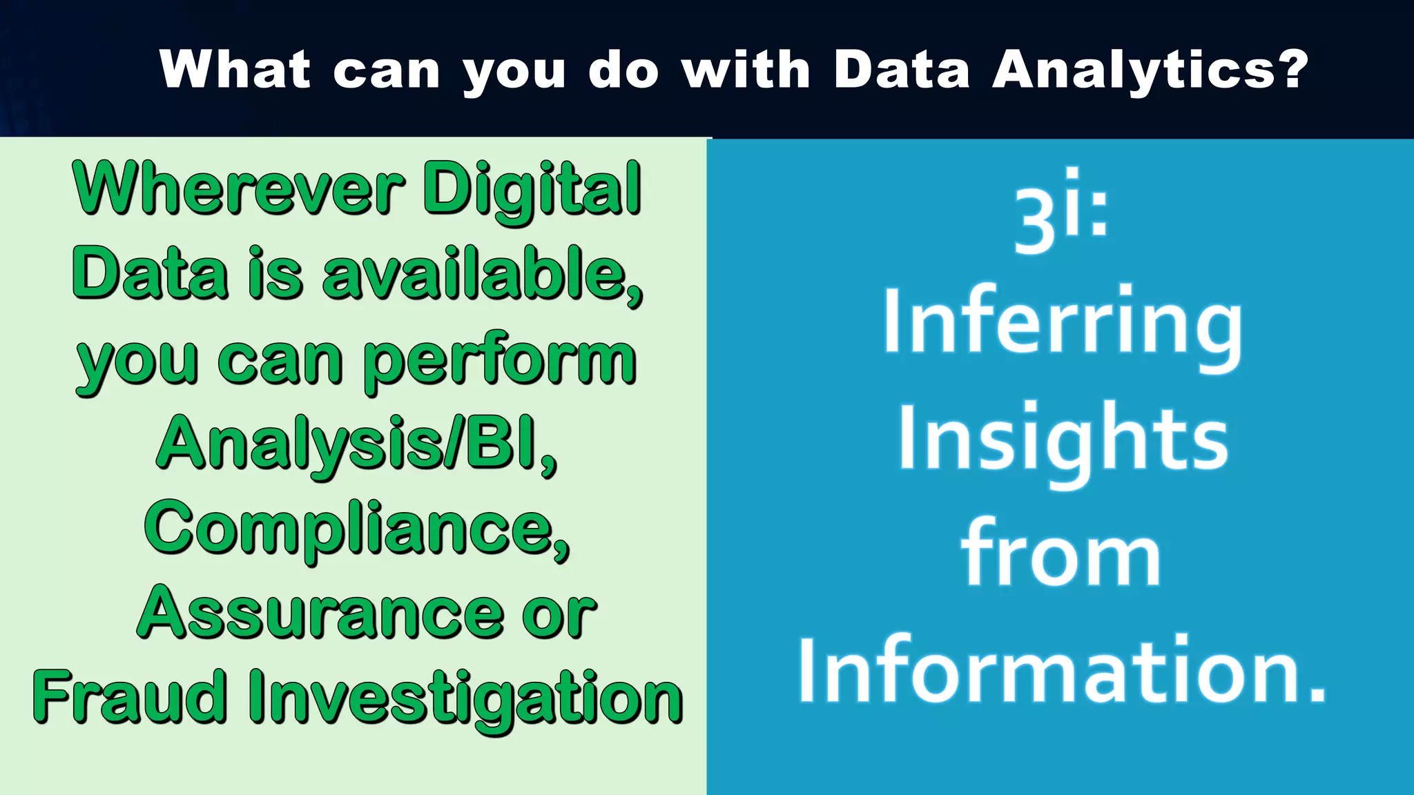 What can you do with Data Analytics?
 