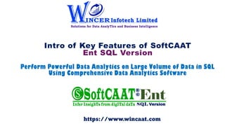 Intro of Key Features of SoftCAAT
Ent SQL Version
Perform Powerful Data Analytics on Large Volume of Data in SQL
Using Comprehensive Data Analytics Software
https://www.wincaat.com
 
