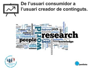 De l’usuari consumidor a
l’usuari creador de continguts.
 