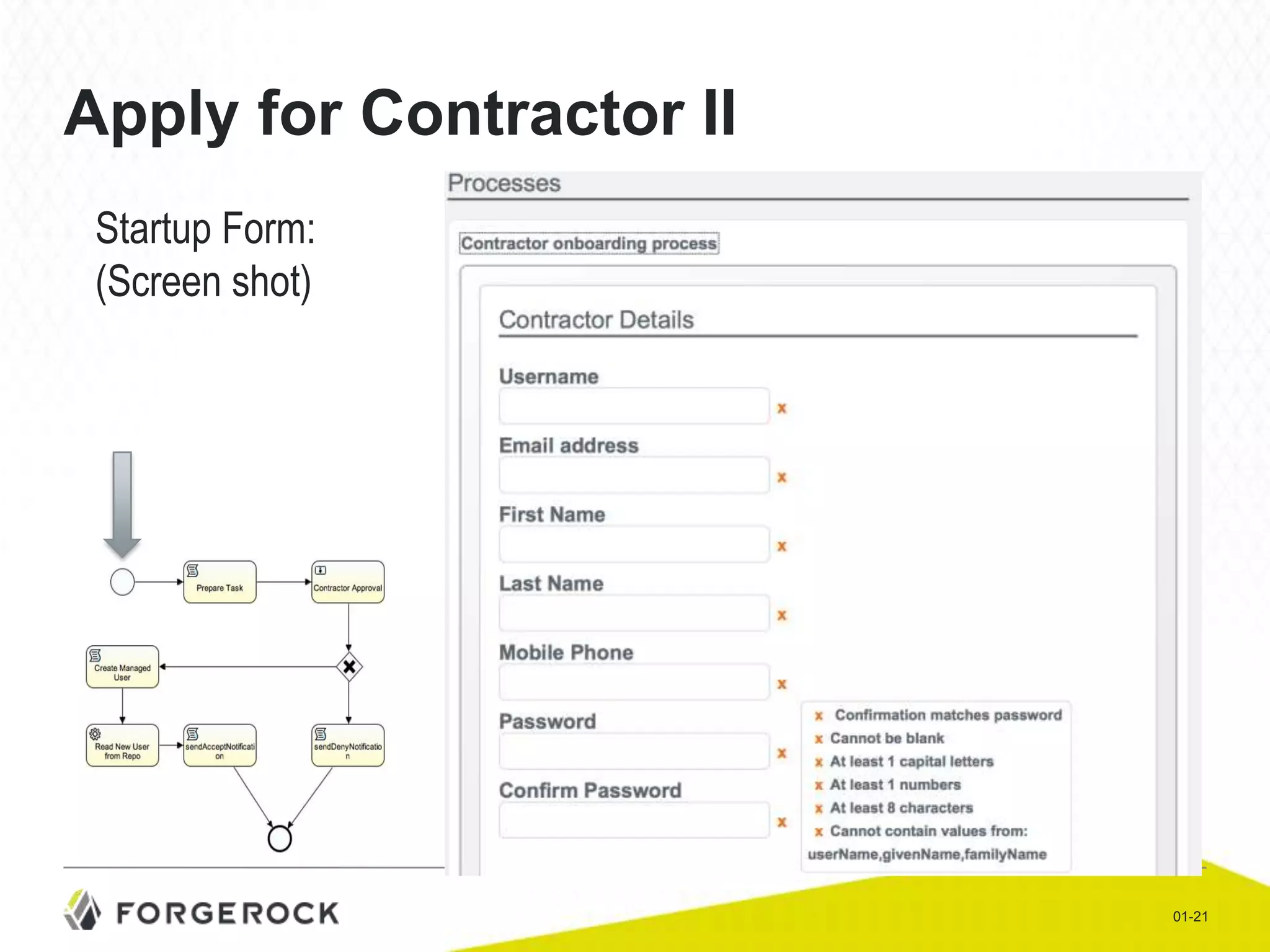 Apply for Contractor II
Startup Form:
(Screen shot)

01-21

 