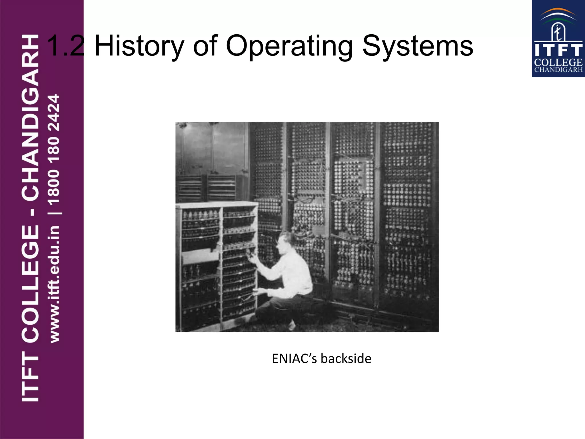 1.2 History of Operating Systems
ENIAC’s backside
 