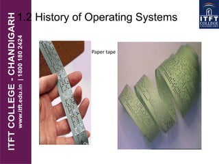 1.2 History of Operating Systems
Paper tape
 