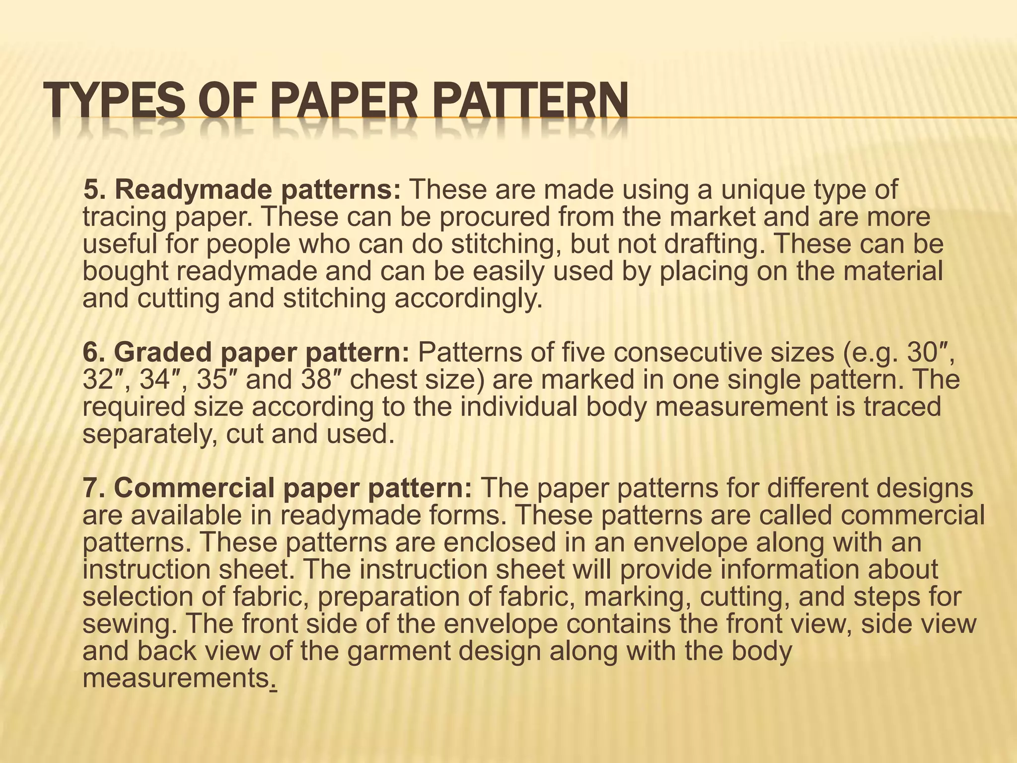 Introduction to Pattern making | PPTX