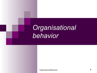 Organisational Behaviour 1
Organisational
behavior
 