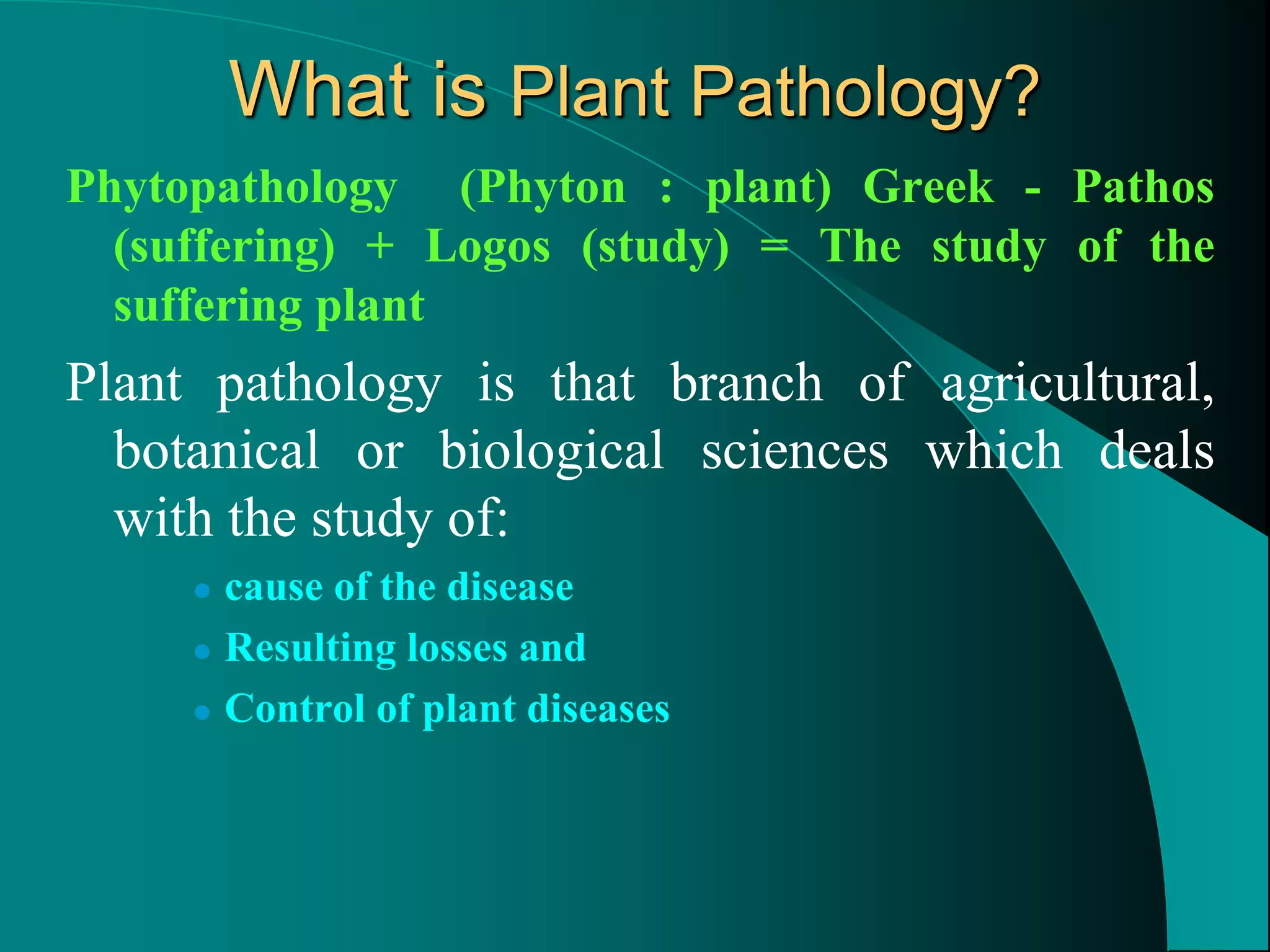 Introduction to plant pathology | PDF