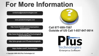 Introduction to Plus Technologies Print Software, Output Management and Document Routing