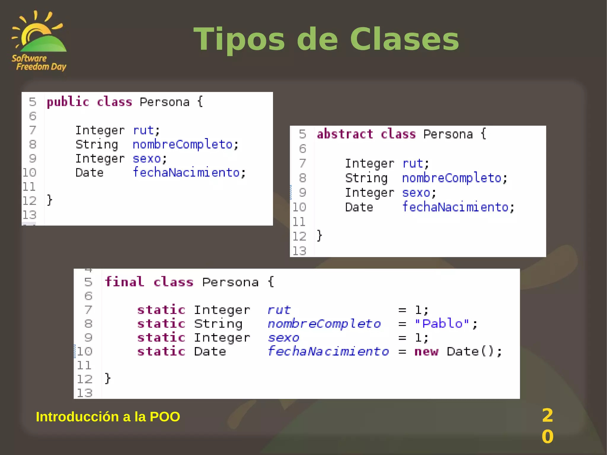 Tipos de Clases

Introducción a la POO

2
0

 