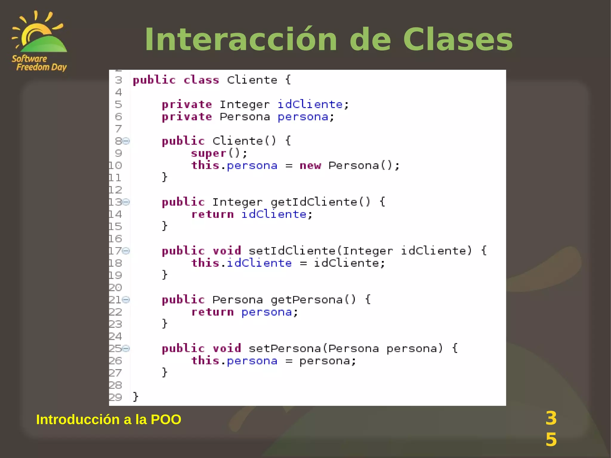 Interacción de Clases

Introducción a la POO

3
5

 