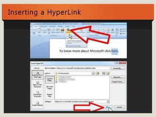 Inserting a HyperLink 
 