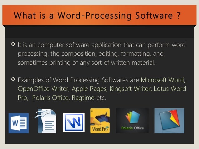 Microsoft Word Processing Software