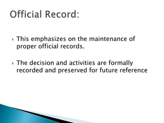 Principle of ‘Union is Strength’Extension of Unity of command for establishing team work.Team spirit among the employees. The motto of divide and rule should be avoided. Esprit-de-corps