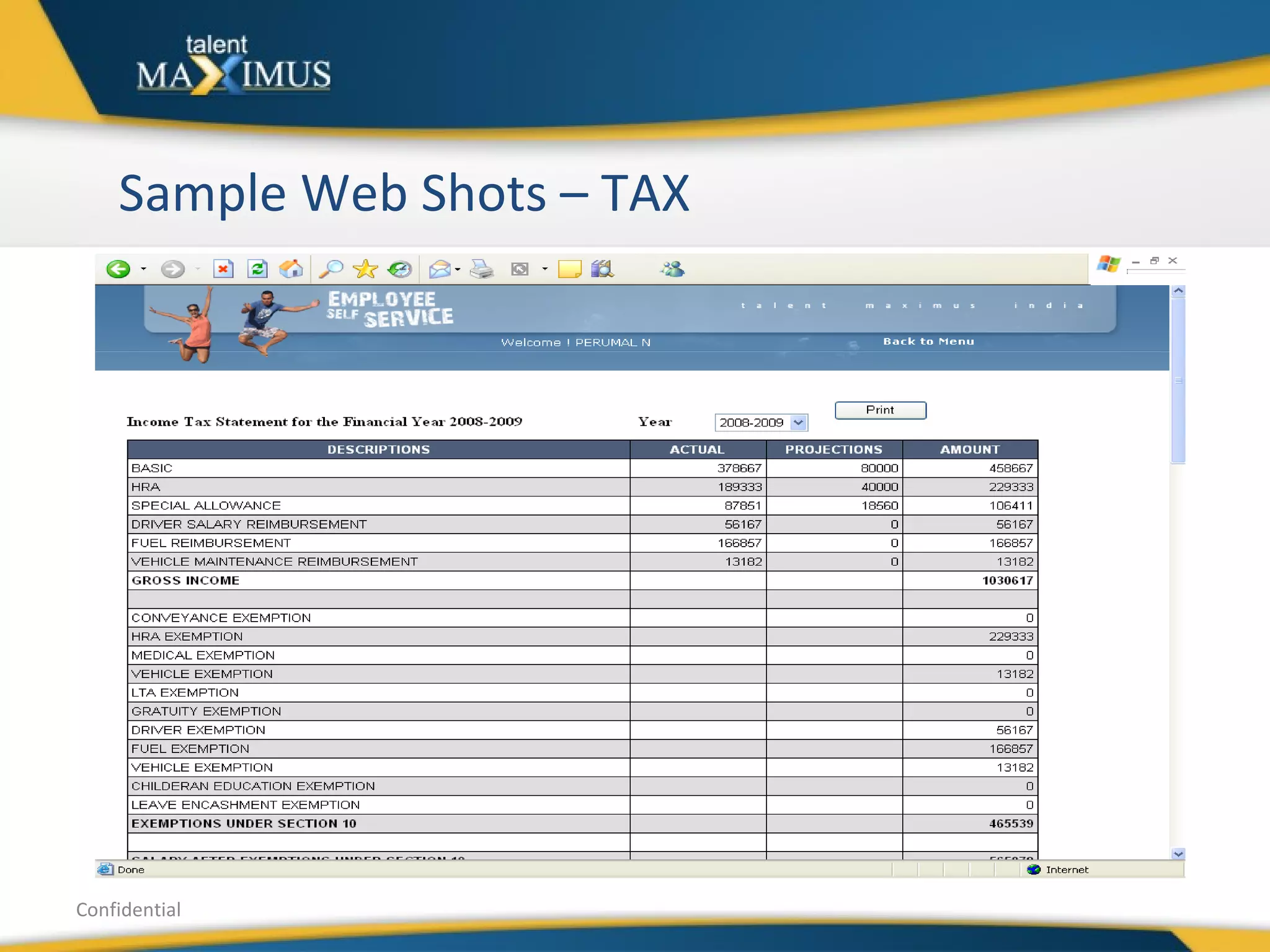 Sample Web Shots – TAX Confidential 