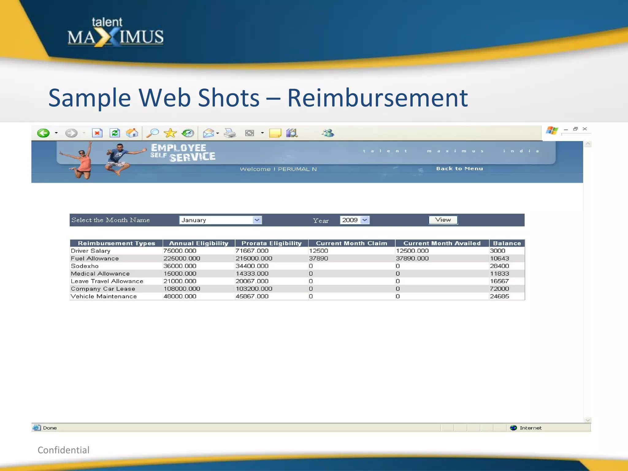 Sample Web Shots – Reimbursement Confidential 