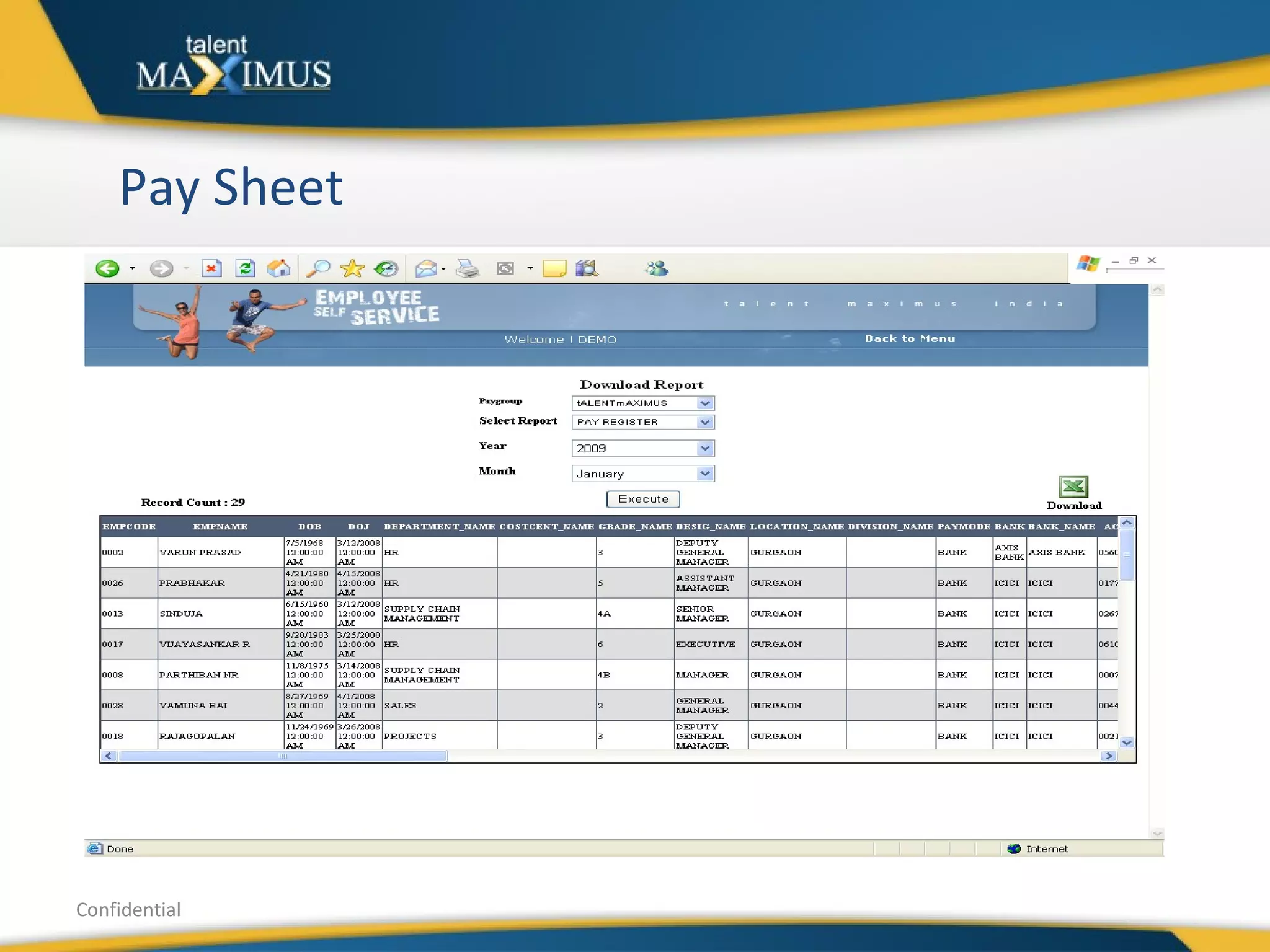 Pay Sheet Confidential 
