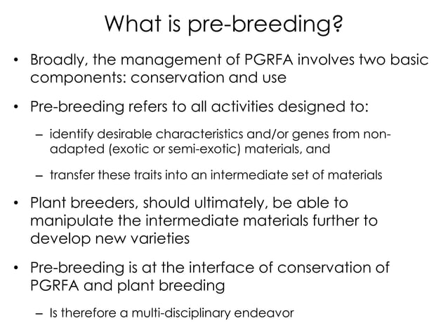 Pre breeding procedures and methods introgression | PDF | Agriculture ...