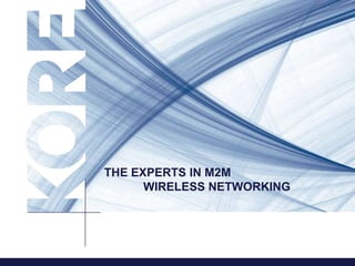 THE EXPERTS IN M2M
      WIRELESS NETWORKING
 
