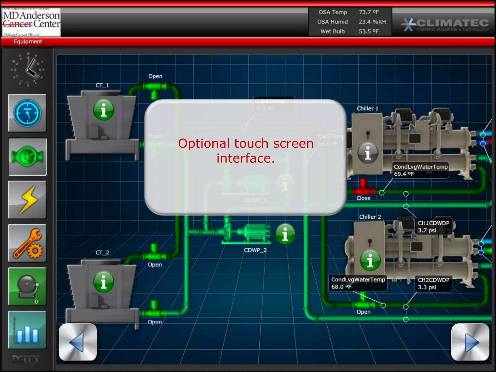 Optional touch screen
      interface.
 