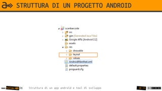STRUTTURA DI UN PROGETTO ANDROID




www.follow-app.it   Struttura di un app android e tool di sviluppo   38 /91
 
