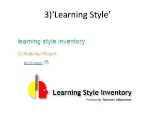 3)‘Learning Style’ 