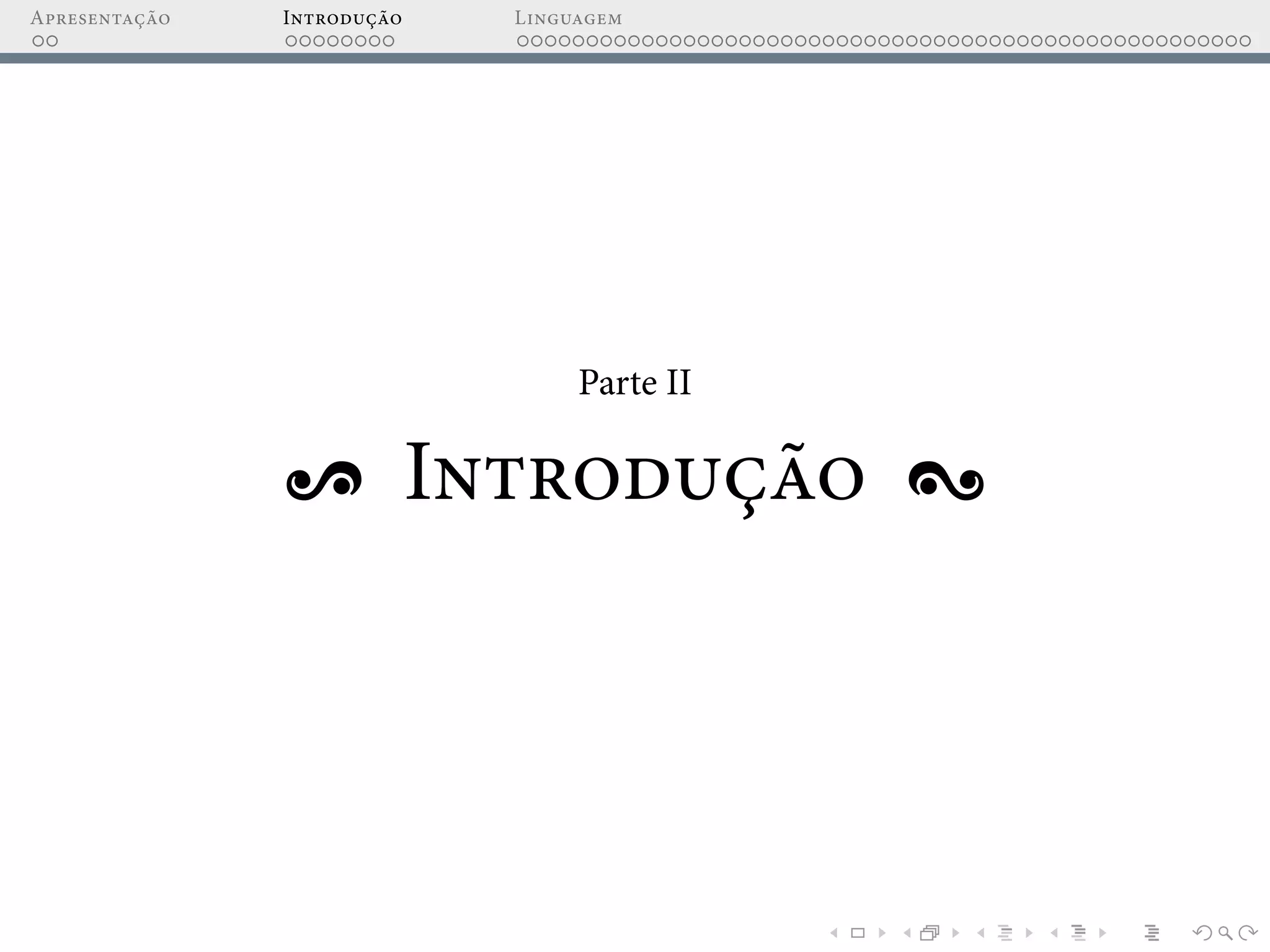 Apresentação Introdução Linguagem
Parte II
Introdução
 