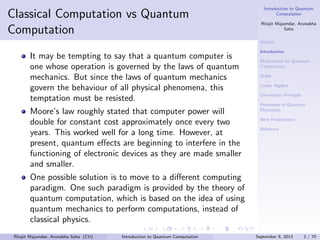 Introduction to Quantum Computation. Part - 1 | PDF